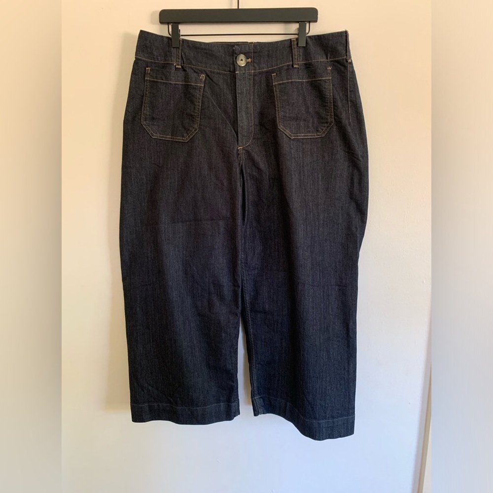Maeve Colette High-Rise Wide-Leg Cropped Jeans - Anthropologie Size 16W - Picture 2 of 10